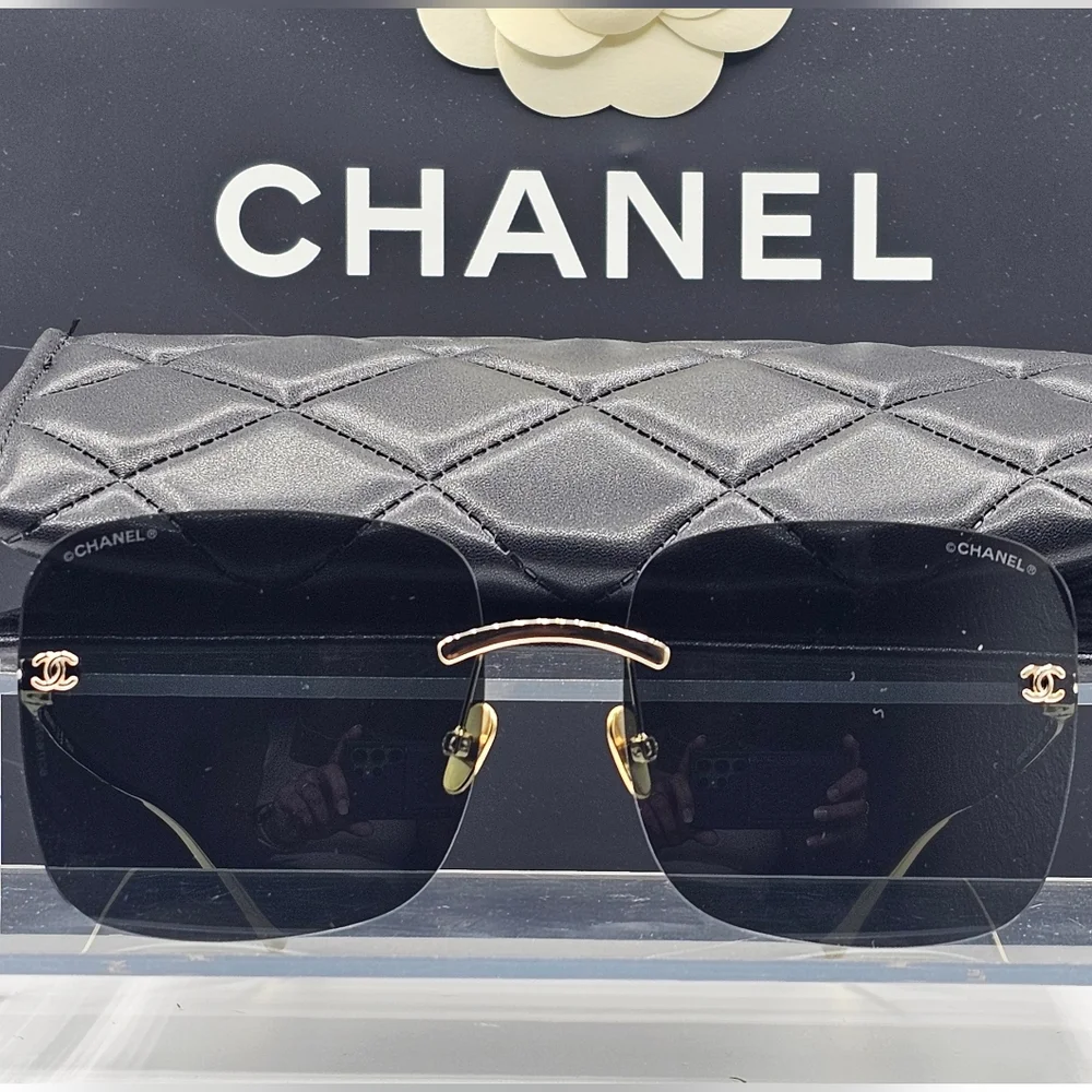 CHANEL TITANIUM LIGHT GOLD SUNGLASSES Square CH4287T c.395
